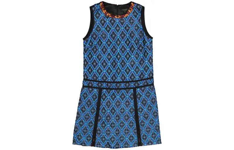 Burberry Sleeveless Dresses Women's Blue Crew Neck Moderate Short