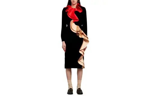 GUCCI SS23 Long Sleeved Dress Women's Black