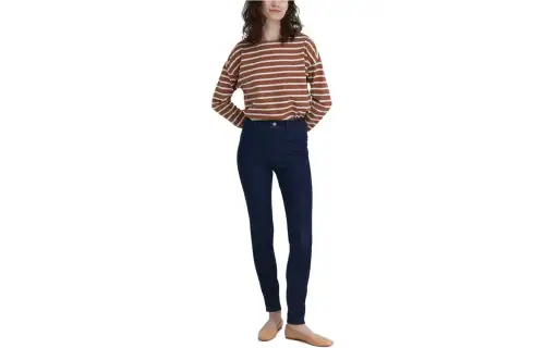 UNIQLO Jeans Women's Navy Blue Thickened Straight Fit Pants