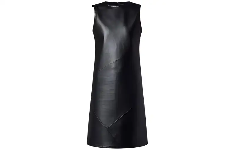 Lv Leather Patchwork Dress
