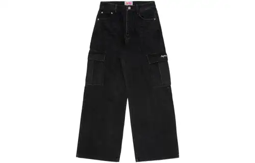 A BATHING APE Jeans Women's Black Moderate Straight Fit Pants