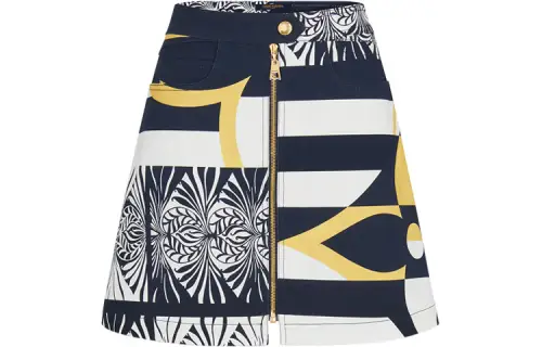 LOUIS VUITTON Pre Owned 2010s Monogram Blazon Zip Skirt