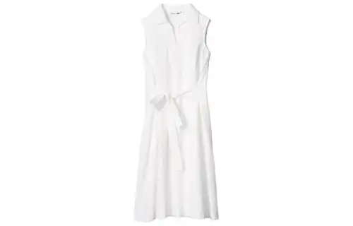 UNIQLO X JW Anderson Uniqlo Jw Anderson Co Branded Series Sleeveless Dresses Women's White Lapel Moderate Mid Length