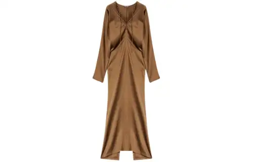 Loro Piana Long Sleeved Dress Women's Camel