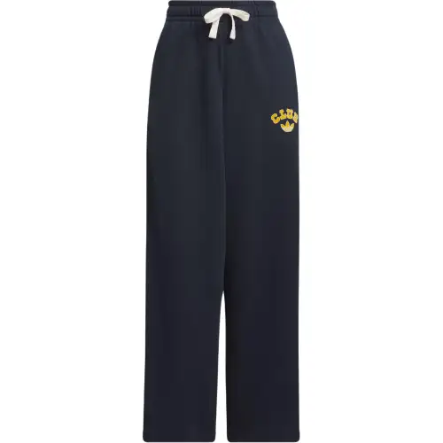 Adidas Originals COLLEGIATE WIDE LEG SWEAT JOGGERS Knitted Sweatpants Women's Dark Navy Blue