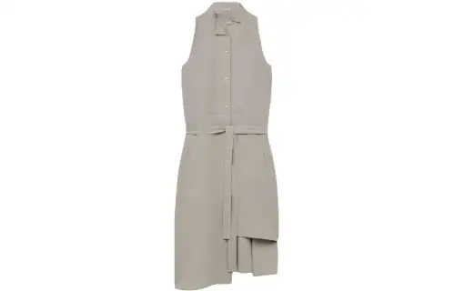 LOEWE Sleeveless Dresses Women's Umber Pointed Collar Moderate Mid Length