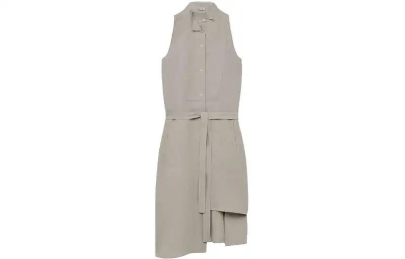 LOEWE Sleeveless Dresses Women's Umber Pointed Collar Moderate Mid Length