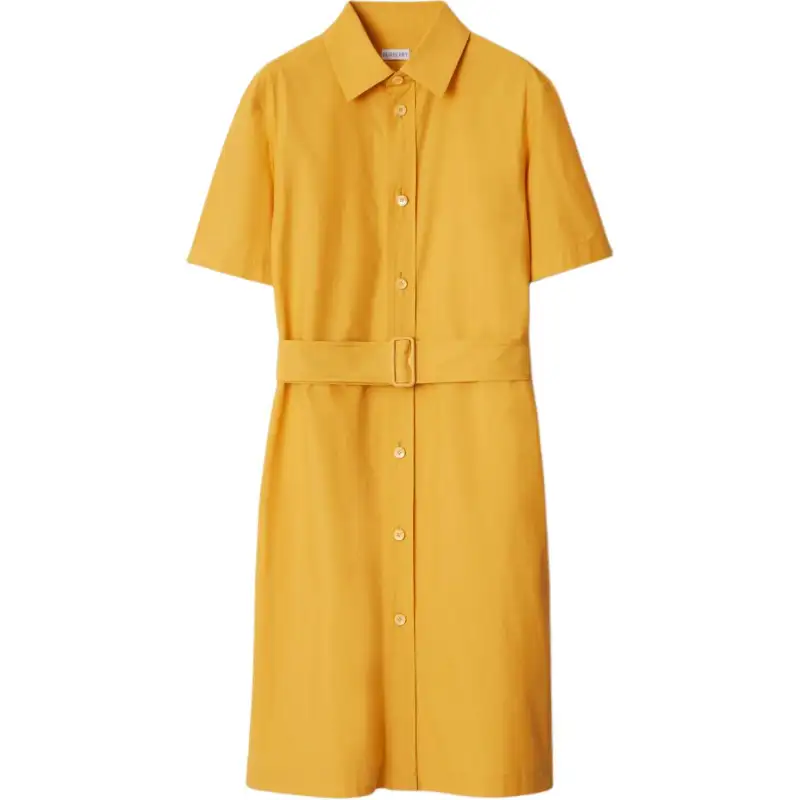 Burberry Short Sleeved Dress Women's Yellow