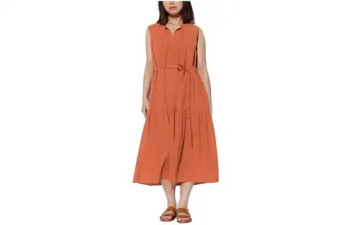UNIQLO Sleeveless Dress Women's Orange Red