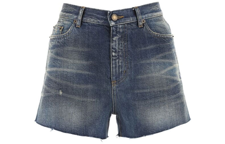 Saint Laurent high-waisted denim shorts