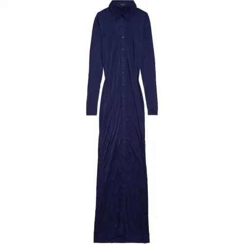 Balenciaga SS25 Long Sleeved Dress Regular Fit Women's Marine Blue