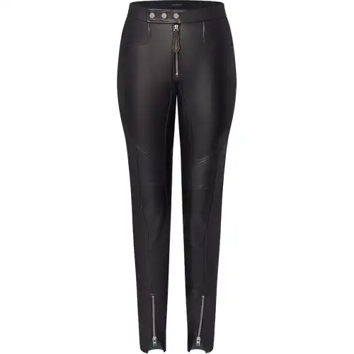 LOUIS VUITTON SS24 Leather Pants Women's Black