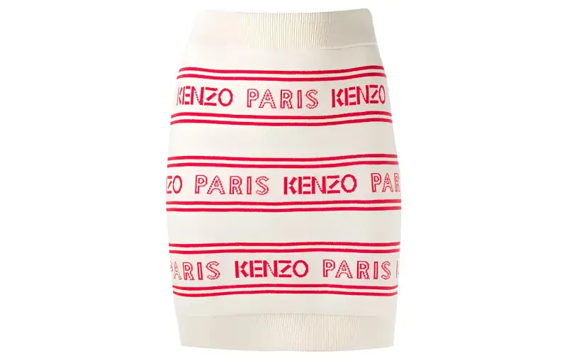KENZO Letter Logo Casual Short Skirts Women's White