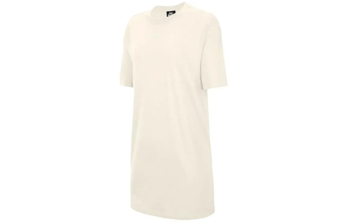 Nike Women's Swoosh Logo Loose Fit Cream T Shirt Cream