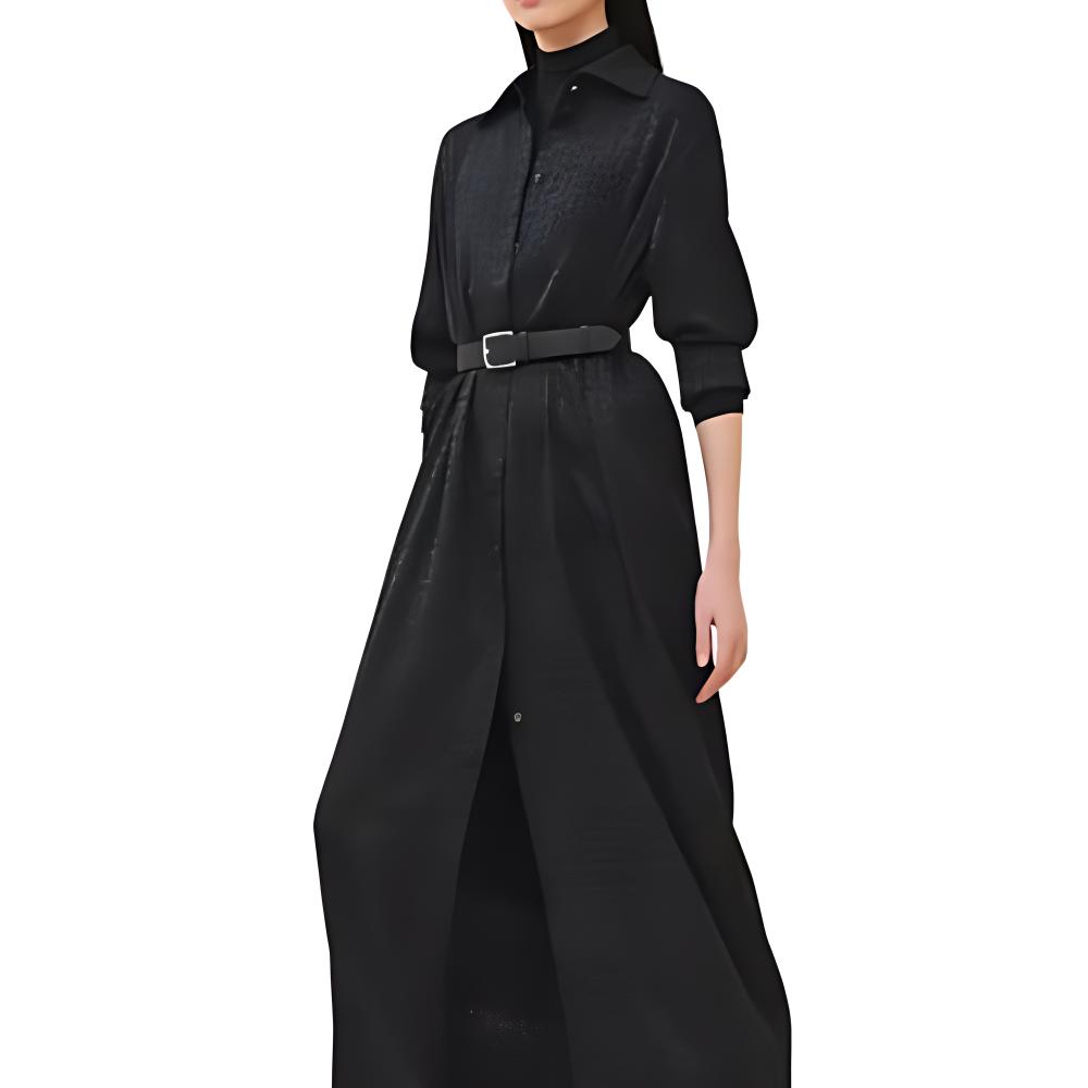 HERMES FW24 Long Sleeved Dress Women's Black