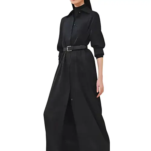 HERMES FW24 Long Sleeved Dress Women's Black