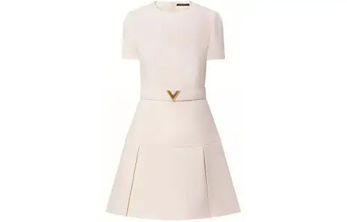 LOUIS VUITTON SS24 Short Sleeved Dress Women's Ecru