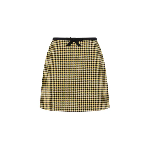MIU MIU SS21 Casual Short Skirts Women's Yellow Black