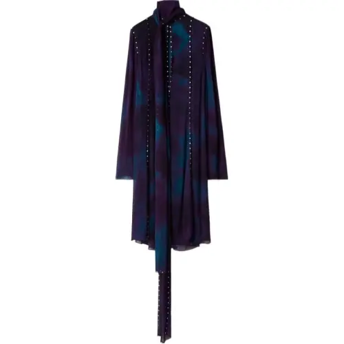 Burberry SS24 Long Sleeved Dress Women's Kingfisher Color