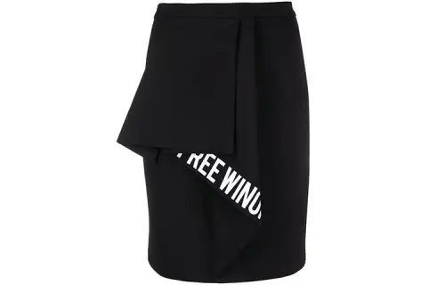 OFF-WHITE slogan-print ruffled-detail skirt