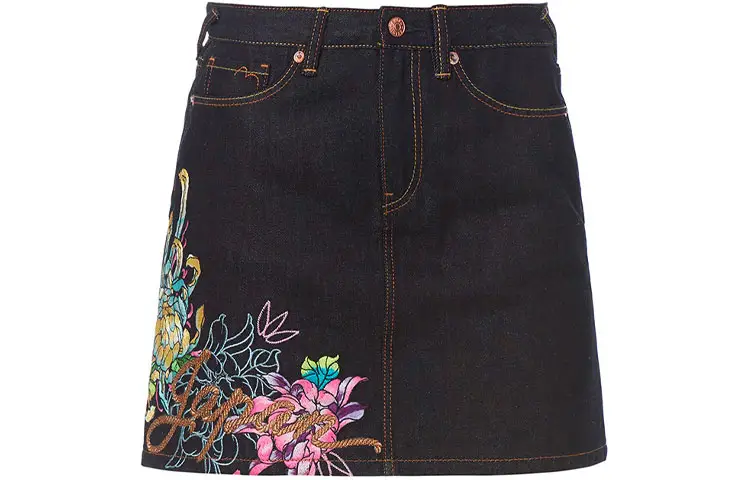 EVISU Denim Short Skirts Women's Blue Moderate Short Other
