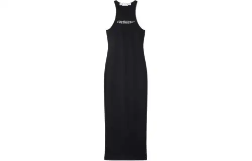 OFF WHITE Bling Baseball Rowing Midi Dress