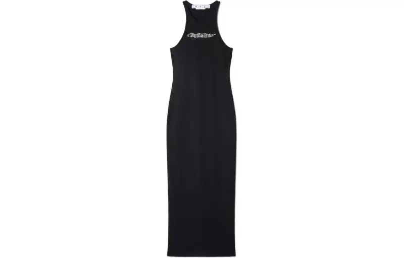 OFF WHITE Bling Baseball Rowing Midi Dress