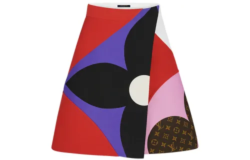 LOUIS VUITTON New Quarterly Products Of LV Casual Short Skirts Women's Red Moderate Short A Line Skirt
