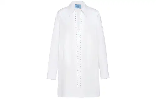 PRADA SS22 Long Sleeved Dress Women's White
