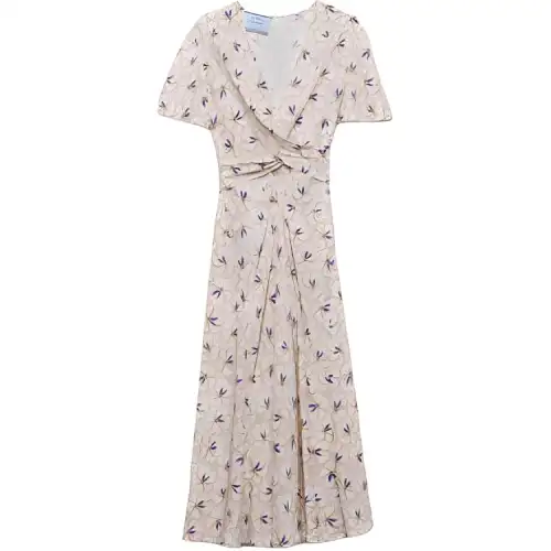 PRADA Short Sleeved Dress Women's Gray