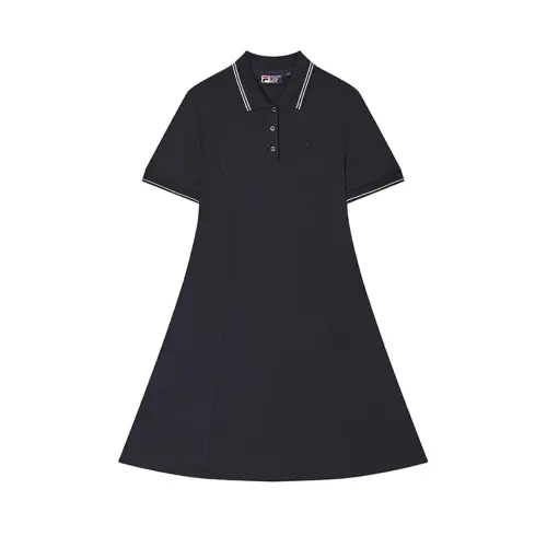 FILA WHITE Short Sleeved Dress Women's Legend Blue