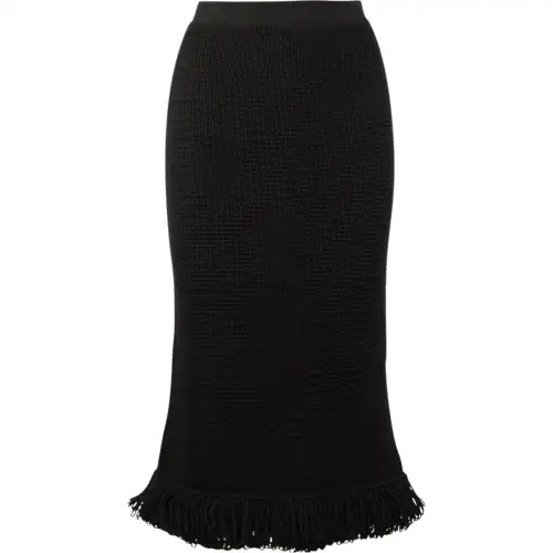 Bottega Veneta Knit Long Skirt Women's Black