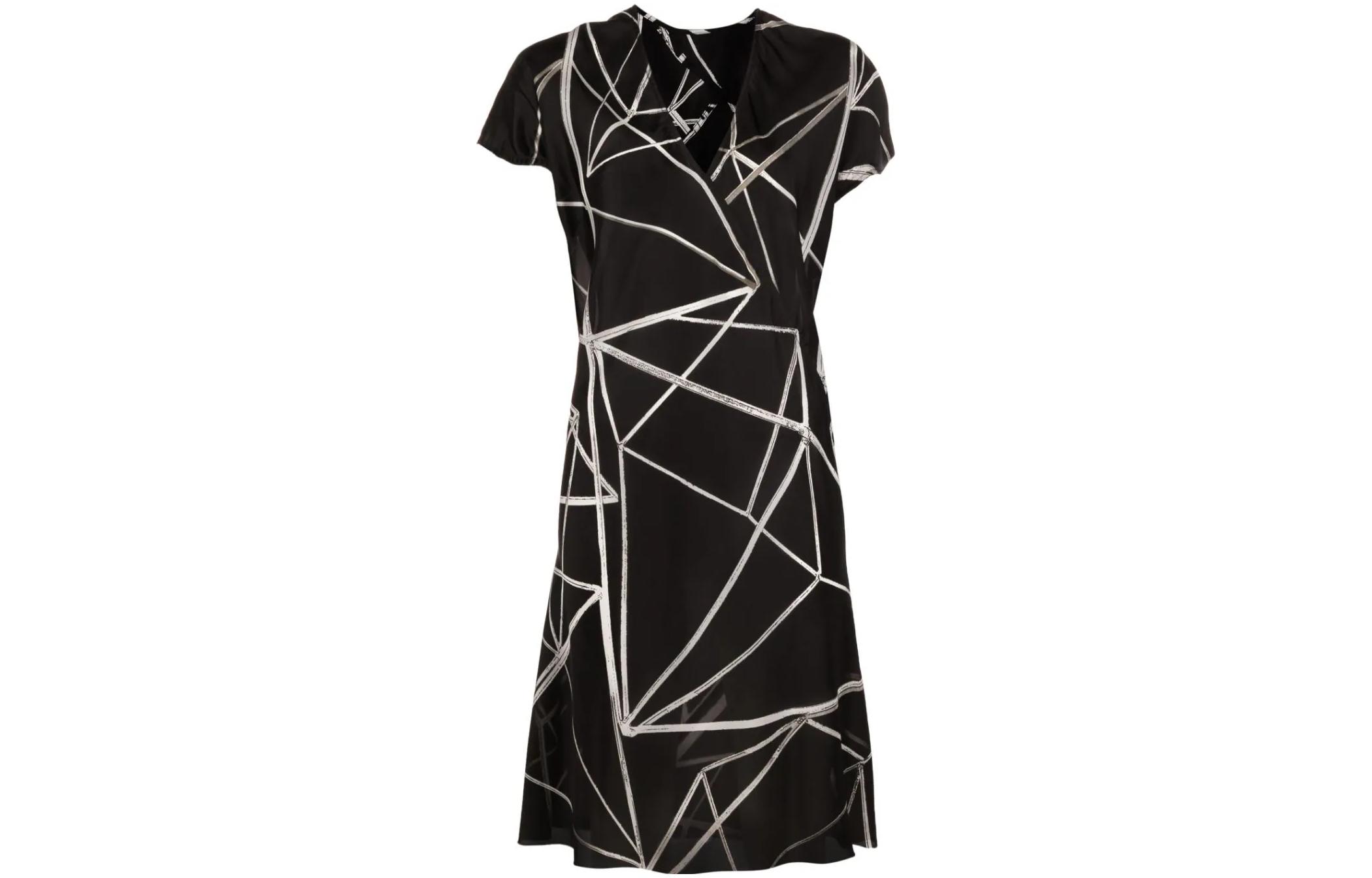 Rick Owens geometric-print wrap dress