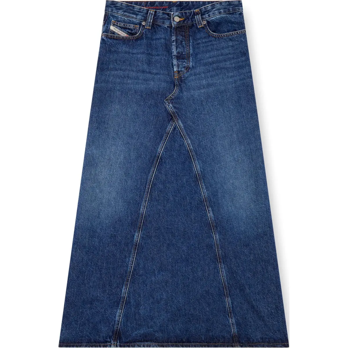DIESEL Denim Long Skirt Women's Dark Blue