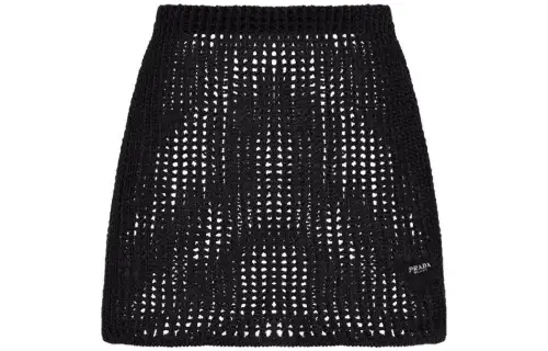 Prada openwork cotton miniskirt