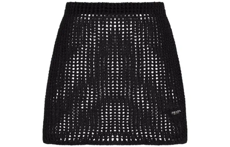 Prada openwork cotton miniskirt
