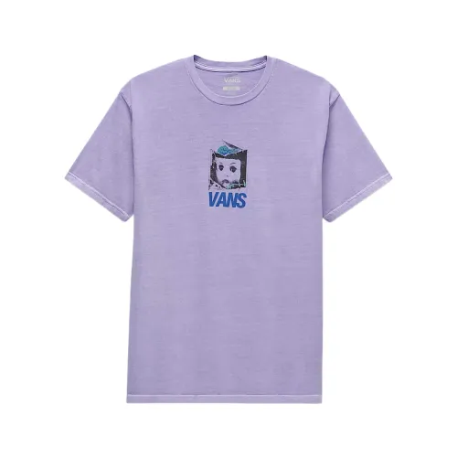 Vans T Shirts Unisex Purple Crew Neck Moderate Straight Fit