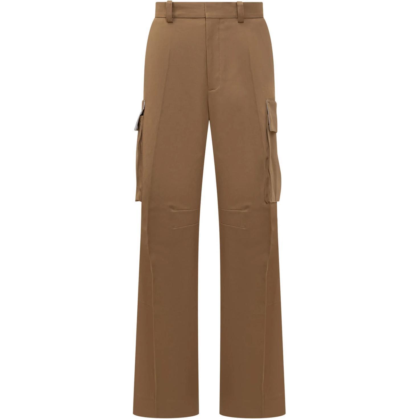 Victoria Beckham Твердый цвет с замками Свободные рабочие штаны женский телесный  цвет