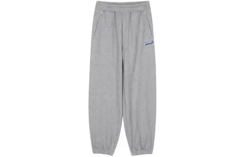 Skechers Solid Color Fleece Lined Elastic Waistband Elastic Cuff Knitted Sweatpants Women's Medium Heather Gray