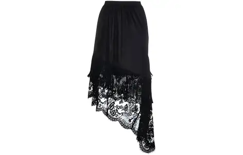 Vetements Casual Long Skirts Women's Black Long A Line Skirt