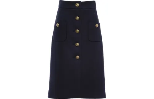 MIU MIU Casual Long Skirts Women's Blue Moderate Mid Length A Line Skirt
