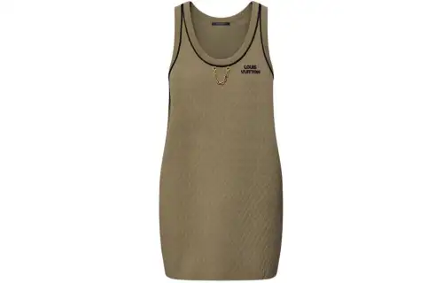 LOUIS VUITTON SS24 Sleeveless Dress Women's Olive Green