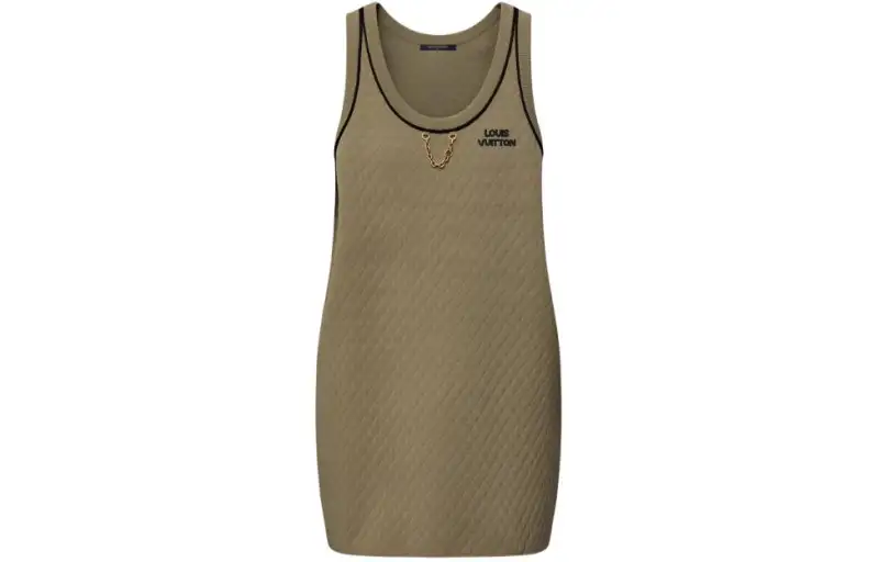 LOUIS VUITTON SS24 Sleeveless Dress Women's Olive Green