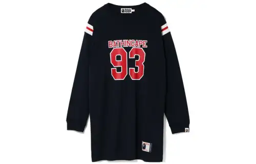 A BATHING APE Long Sleeved Dresses Women's Crew Neck Mid Length