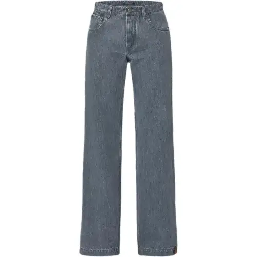 LOUIS VUITTON Washed Denim Wide Leg Jeans