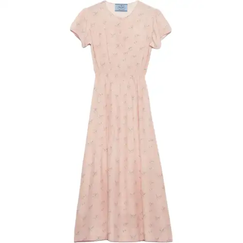 Prada floral pongé midi dress