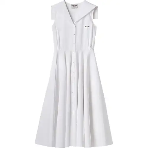 MIU MIU Sailor Collar Sleeveless Mini Dress