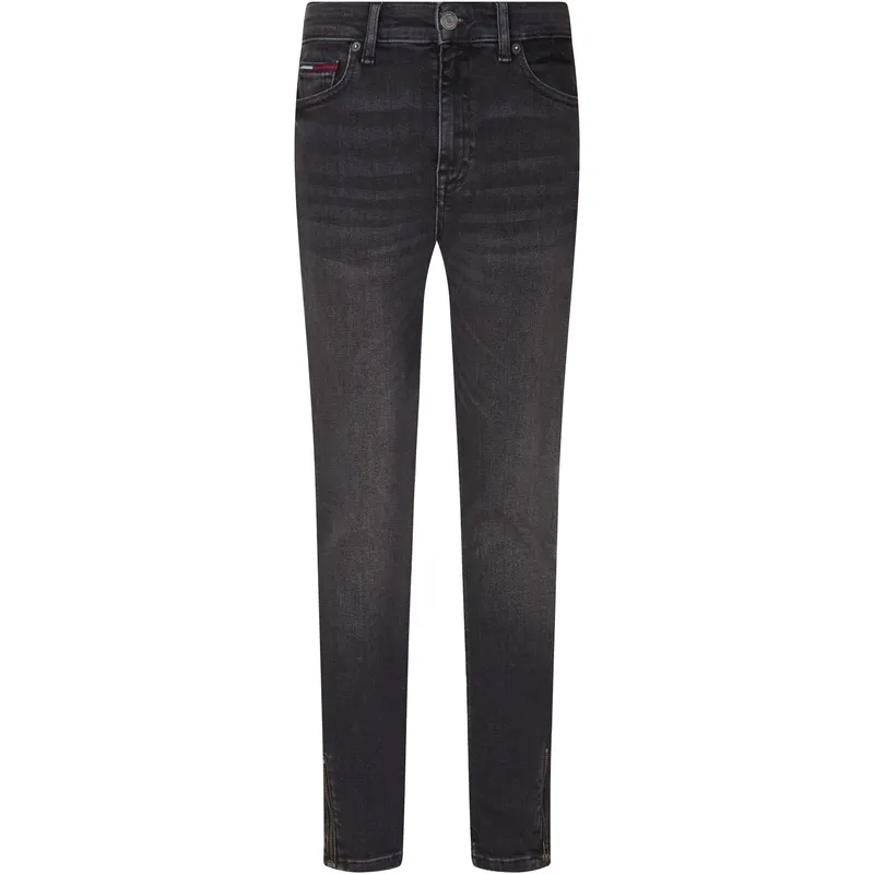 Tommy Hilfiger Jeans Women's Black Gray Color Moderate Slim Fit Pants