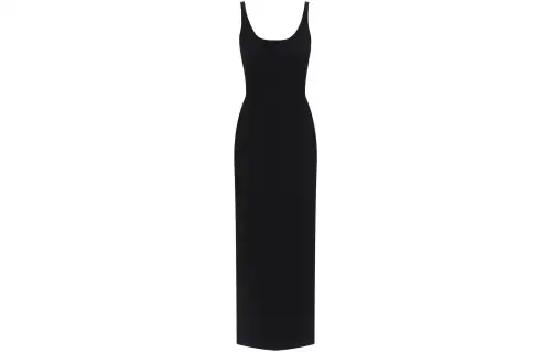 Bottega Veneta Compact Viscose Long Dress Sleeveless Dress Women's Black