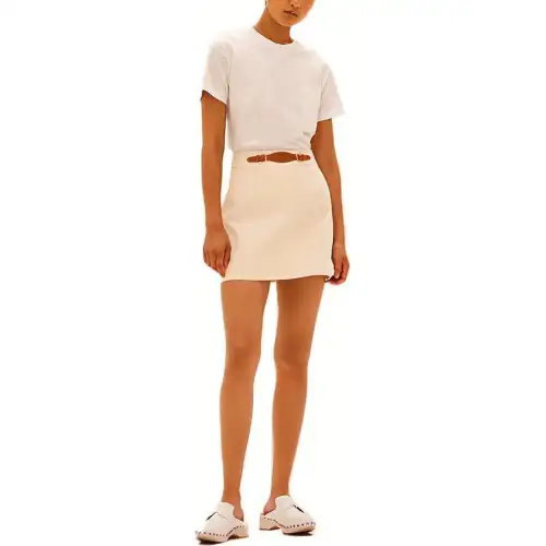 HERMES Small white mini-skirt, print, A-line